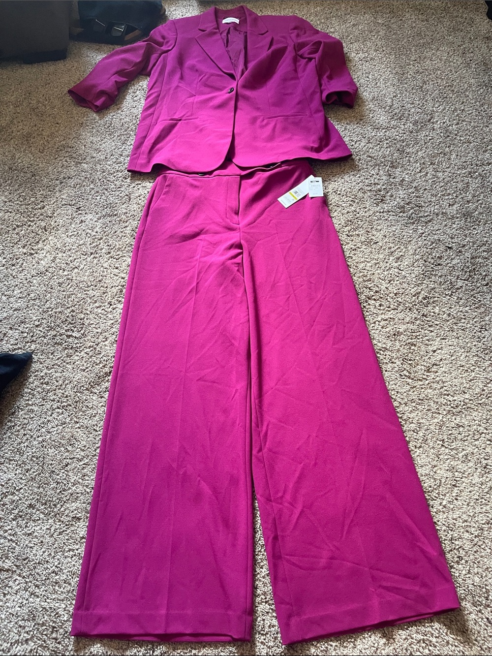 Calvin Klein Fuchsia Wide-Leg Pantsuit
